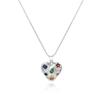 Moda Pendiente de Collar de Amor con Apertura de Zircón Irregular para Viajero Temperamento Femenino de Alta Gama Doble Combinación Corazón de Durazno