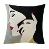 Funda de Almohada Impresionista Artística Cojín Lumbar con Estampado Abstracto de Picasso, Cojín Decorativo para Sofá Estilo Europeo
