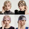 Gorro de Pelo Estilo Julieta Multicolor Retro Europeo y Americano con Cadena de Malla de Cristal Hecha a Mano, Tocado Hueco con Perlas para Vestido de Novia