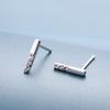 Brincos Longos Stud Geométricos em Prata de Lei 925, Pequenos Mini Brincos Básicos para Cuidado com a Orelha para Mulheres, Listra Vertical 0334t