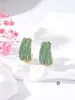 Pendientes de Moda Europeos y Americanos Estilo Lujo Ligero Gama Alta Microincrustados Súper Brillantes Completamente de Diamante Pendientes de Diseño Único