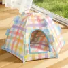 Tienda universal para gatos para todas las estaciones, alfombrilla nido para gatos, extraíble y lavable, transpirable, semicerrada, casa segura para perros, tienda para perros al por mayor