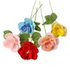 Flores de Hilo Tejidas a Mano Terminadas, Flores Artificiales, Rosas Estilo Francés, Ramos para Decoración del Hogar, Regalos de San Valentín para Niñas