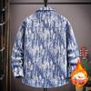 Camisa jacquard teñida en hilo para hombre otoño e invierno, abrigo superior holgado con forro polar engrosado, camisa de hombre