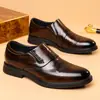 Sapatos Masculinos de Couro Sapatos Masculinos de Solado Macio Antiderrapantes Resistentes ao Desgaste Formais de Negócios Sapatos Derby Casamento Trabalho Deslocamento Sapatos Masculinos