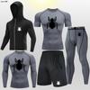 Traje deportivo de fitness transfronterizo para hombre, para correr, entrenar, primavera y verano, de secado rápido, muy elástico, ajustado, para correr por la mañana y por la noche, para baloncesto.