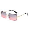 24 nuevas gafas de sol sin marco para mujer, cuadradas, estilo océano, tendencia transfronteriza, gafas con degradado para fotografía callejera.