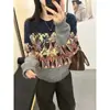 Suéter Jacquard Engrosado de Otoño e Invierno para Mujer Nuevo Estilo Caliente 2025 Camiseta de Punto para Usar por Dentro y por Fuera en Invierno