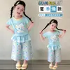 Conjunto de Roupa de Verão para Meninas 2026 Novo Estilo Crianças Estiloso Camiseta de Manga Curta Meninas Crianças Mais Velhas Moda Calça de Pernas Largas Conjunto de Duas Peças