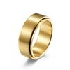 Anillo giratorio de acero de titanio de descompresión dinámica de 8 mm de ancho, simple, mate cepillado, joyería para hombre en oro de 18 quilates, venta al por mayor