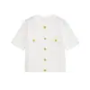 2025 Transfronterizo Aliexpress Popular Ropa de Mujer Exportación al por Mayor Nuevo Zr Punto Spot Mangas Cortas Tops de Punto