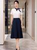 Traje de camisa nuevo Tienda de joyería para mujer Ropa de negocios Moda Elegante Vestido blanco Ropa de trabajo para recepción de hotel Verano