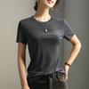 Camiseta de Lã Tencel para o Início da Primavera, Feminina Slim-Fit, Ombro Normal, Manga Curta, Fashion, Versátil, Valoriza a Silhueta, Leve, Camiseta Feminina