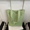 Bolsa de Pano de Nylon Feminina Nova Estilo Coreano Bordada com Letra Bolsa de Mão Estudante Aula Ombro Moda Trabalho Sacola Tote