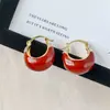 Brincos Geométricos Ankela com Gotejamento Vermelho Moda Versátil Retro Tachos de Brinco Nicho High-End Feminino Venda Direta da Fábrica