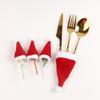 Nuevos Mini Sombreros de Navidad de Venta Caliente Transfronterizos, Sombreros para Botellas de Vino, Sombreros de Navidad, Cubiertas para Cuchillos y Tenedores, Decoraciones Navideñas