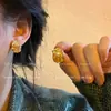 El Mago de Oz ~ Exquisitos Pendientes Verdes Degradados para Mujer, Diseño de Nicho de Alta Gama, Pendientes y Aretes Únicos