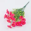 Arreglo Floral Artificial Transfronterizo de Eucalipto de 7 Cabezas y Gloria de la Mañana Flor Artificial Plástico Decoración de Jardín Exterior Planta Verde