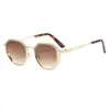 Gafas de Sol Metálicas de Marco Pequeño Estilo Nuevo Transfronterizas, Gafas de Sol Retro a la Moda, Unisex, Estilo Ins, Sensación de Alta Gama M5274