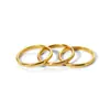 Anel de aço titânio transfronteiriço europeu e americano feminino três anéis empilhados anel minimalista de ouro 18K anel de aço inoxidável atacado