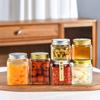 Frasco de Vidrio Transparente de Ocho Lados Sellado con Tuerca para Salsa de Chile de Grano Grueso, Tarro de Almacenamiento para Encurtidos Caseros, Botella de Vidrio al Por Mayor