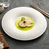 Plato giratorio de sombras, plato de cerámica con sentido avanzado, platos creativos para el hogar, vajilla occidental, plato de disco con borde invertido, plato poco profundo