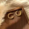 Pendientes de Aro Trenzados de Alta Gama con Diseño de Diamantes de Lujo Ligero Estilo Francés, Versátiles para el Uso Diario y para Ir al Trabajo