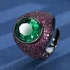 Otoño e invierno nuevo joyería Huabi cobre chapado en oro color simulación forma de huevo de tesoro anillo de personalidad oro negro 10*12