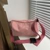 Bolso bandolera de pana de color liso de gran capacidad, novedad de 2024, sencillo y moderno, con colgante informal, para mujer