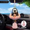 Original Baimao Loto de la Suerte Gato de Tres Flores Decoración Colgante para Interior de Coche Creativo Lindo Exquisito Colgante para Coche para Hombres y Mujeres