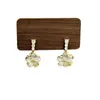 Pendientes de Flor con Goteo de Aceite de Gama Alta, Frescos y Elegantes, con Exquisitos Incrustaciones de Diamante en Oro y Plata, Clips para Orejas sin Perforar para Mujeres