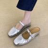 Bailarinas de Verano para Mujer Baotou Zapatos Mary Jane para Mujer 2025 Nuevo Estilo Aumento de Altura Interior 5 cm Cabeza Cuadrada Slip-on Sentido de Alta Gama
