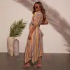 Estilo Europeo y Americano Bata Suelta Chaqueta de Playa Vestido Largo para Protección Solar de Vacaciones en la Costa Vestido Túnica para Bikini para Mujer