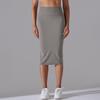 Liquidação: Saia Midi Esportiva Casual com Fenda para Mulheres, Ajuste Slim, Amiga da Pele, Alta Elasticidade
