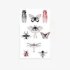 Pegatinas de Tatuaje de Insectos Naturales, Líneas Realistas + Degradado, Sensación de Alta Gama, Diseño de Nicho Unisex