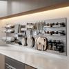 Accesorios para Tablero Perforado Sin Taladro Pistola Gris Estante de Almacenamiento de Cocina Portacuchillos Especial Montado en Pared Gancho de Almacenamiento Tipo Montado en Pared