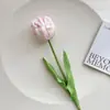 Material PU, flor artificial de loro tulipán de rama grande, pieza decorativa para el hogar, sala de estar, boda, transfronterizo, Amazon