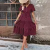 Vestido Casual de Vacaciones con Cuello en V y Estampado de Leopardo de Manga Corta para Mujer, Ropa de Mujer, Nuevo Verano 2026, Transfronterizo de Tiktok Europeo y Americano