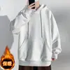 Sudadera con capucha de color liso para otoño e invierno para hombre, corte holgado, hombros caídos, manga larga, moderna, simple, versátil, estilo de pareja, top de moda de Hong Kong