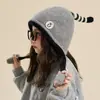 Chapéu Infantil Meninas Outono e Inverno Lã Pinguim Fofo Aperte e Chame Chapéu Quente com Proteção para Orelhas Chapéu de Tricô Pulôver para Bebê