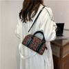 Bolso Vintage de Estampado de Leopardo de Otoño e Invierno Bolso Almohada Portátil para Mujer 2024 Nuevo Sentido de Alta Gama Hombro Cruzado Boston