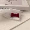 Grampo de Cabelo Presilha Laço Strass Vintage Menina Red Velvet Presilha Doce Para Franja Pequena Presilha Estilo Japonês e Coreano