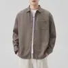 Camisa de Lino de Imitación de Manga Larga Estilo Old Money para Hombre, Nueva Chaqueta Ligera Holgada Japonesa para Primavera y Otoño con Cuello de Solapa