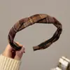 Diadema de Cuadros Envueltos con Dientes Ondulados Estilo Coreano para Mujeres para Mostrar Volumen del Cabello y Diadema Esponjosa para el Viaje Diario y para Llevar Pasadores y Accesorios para el Cabello