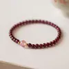 Granada Pulseira Meninas Ins Nicho Design Pequena Partícula Pulseira de Círculo Único Romã Vermelha Haoyun Beads Pulseira de Estudante