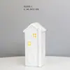 Casa de Cerâmica com Recortes Luz de Natal LED Casa de Velas Decoração de Casa Artesanato Estilo Escandinavo Enfeites de Mesa