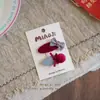 Grampo de Cabelo Vermelho com Atmosfera de Ano Novo 2026, Grampo Requintado para Franja Lateral, Elegante Grampo Bico de Pato Pequeno Estilo Chanel, Acessório de Cabelo Grampo Bb