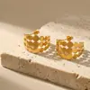 Aretes de Acero Inoxidable, Diseño Circular Hueco en Forma de C, Exquisitos y Elegantes, Aretes Únicos de Alta Gama, Accesorios para Orejas Modernos y Versátiles
