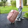 Bolsa de Viaje con Ruedas de Gran Capacidad con Logo Impreso Bolso de Hombro para Mujer Bolsa de Viaje para Hombre Maleta de Cabina Plegable Estilo K Bolsa de Viaje con Ruedas