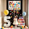 Cortina de Globos de Cumpleaños con Cascada de Lluvia y Tira para Tirar Fondo para Ceremonia de Primer Cumpleaños Infantil Decoración de Fiesta Ambientación de Escena Accesorios